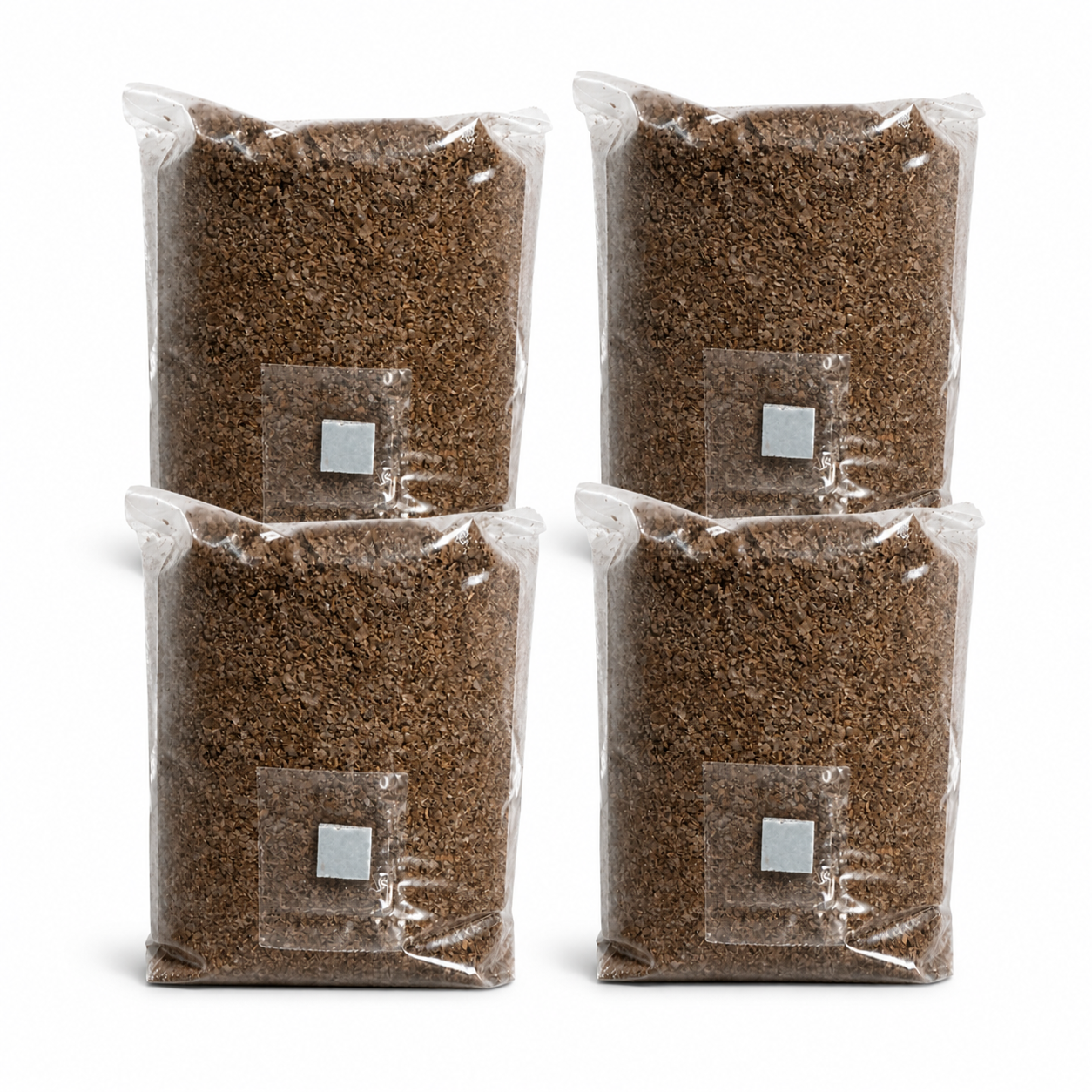 Four GroSpore hardwood all-in-one gourmet mushroom grow bags